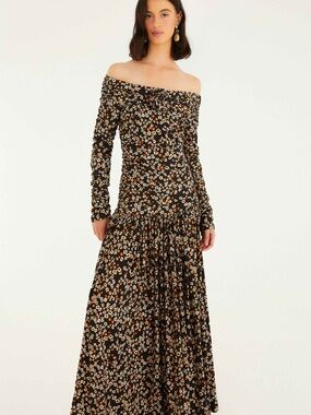 FARM Rio | Dresses | Farm Rio Blue Beauty Bouquet Long Sleeve Maxi Dress  Nwt | Poshmark